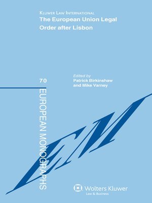 cover image of The European Union Legal Order after Lisbon